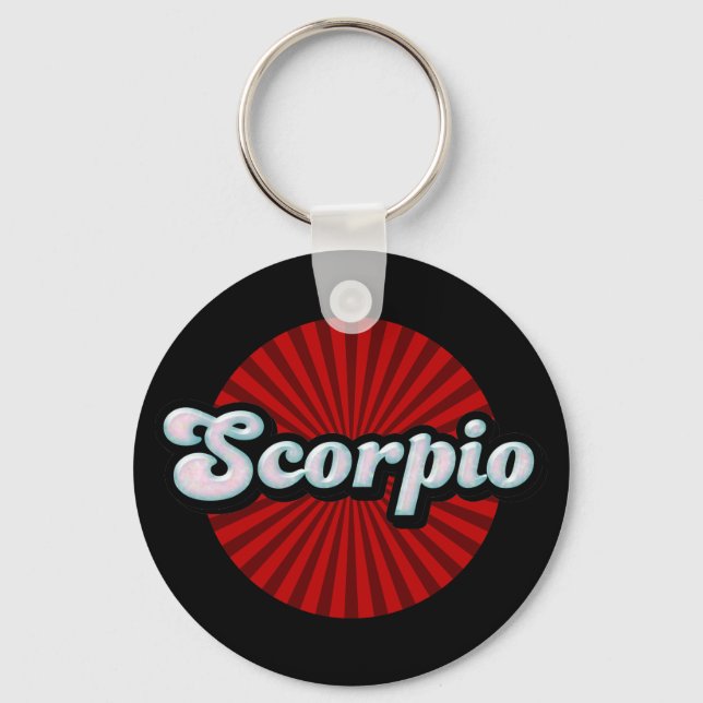 Retro Zodiac Skorpionen Nyckelring (Framsida)