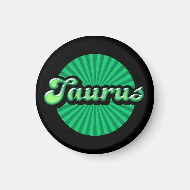Retro Zodiac Taurus Magnet (Framsidan)