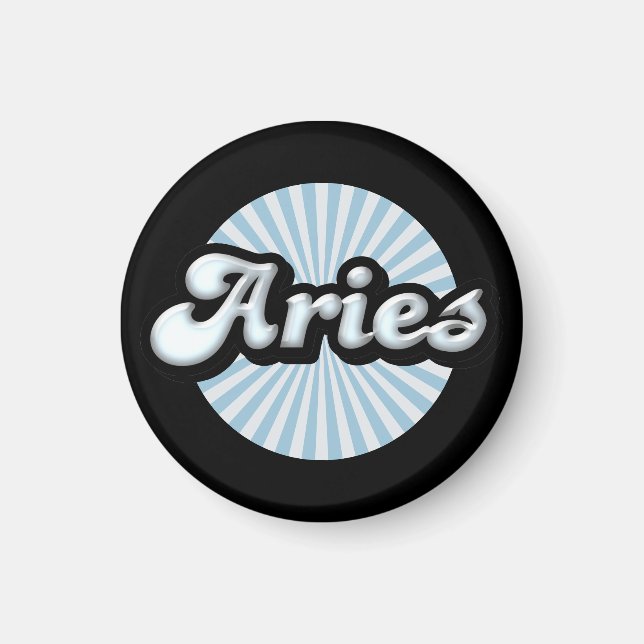 Retro Zodiac Väduren Magnet (Framsidan)