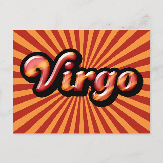 Retro Zodiac Våg Vykort (Framsida)