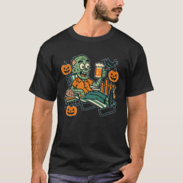 Retro Zombie Hangout Shirt, Funny Zombie Beer  T Shirt