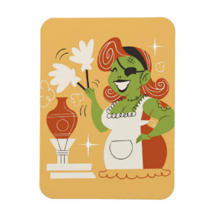 Retro Zombie Housefru Magnet
