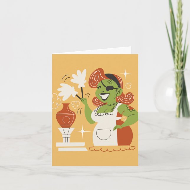 Retro Zombie Housefru Tillfällen Card Kort (Framsida)