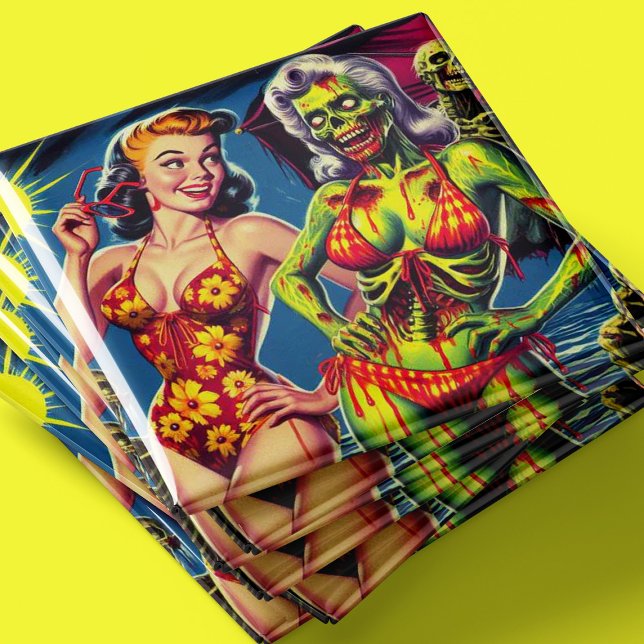 Retro Zombie Pin-up Magnet (Skapare uppladdad)