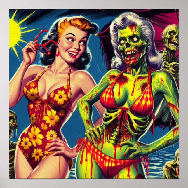 Retro Zombie Pin-up Poster (Framsidan)