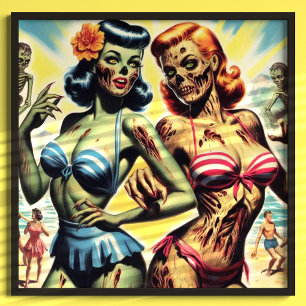 Retro Zombie-stift Poster