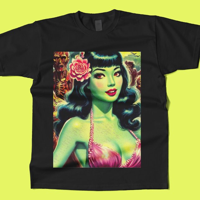 Retro Zombie Woman T Shirt (Skapare uppladdad)