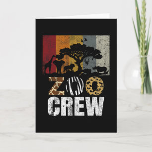 Retro Zoo Crew Safari Wildlife Familj Zoo Dagsutfl Kort