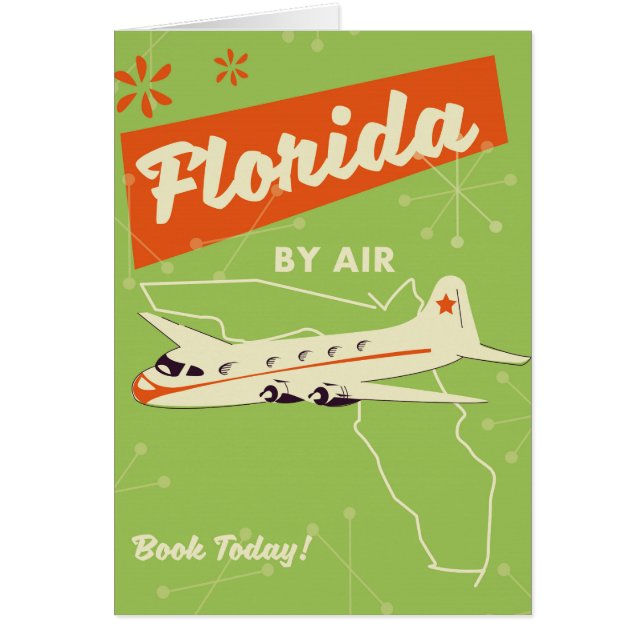 Retroaffisch Florida State. Hälsningskort (Framsidan)