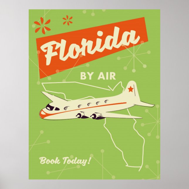 Retroaffisch för Florida State. Poster (Framsidan)