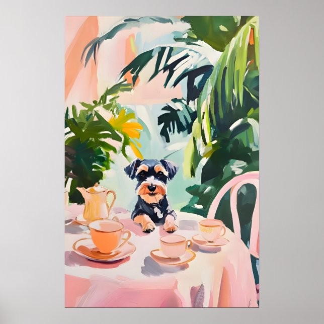 Retroaffisch för miniatyr schnauzer, miniatyr poster (Framsidan)