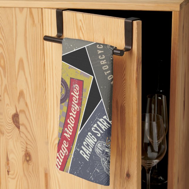 Retroaktiv bil i flera Färg Kökshandduk (Thirds Fold)