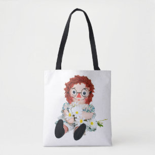 retroaktiv docka med daisy bouquet tygkasse