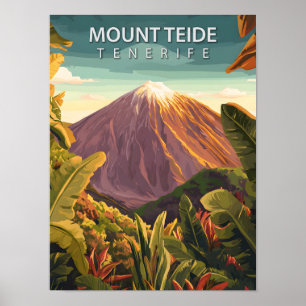 Retroberget Teide Tenerife Kanarieöarna Poster