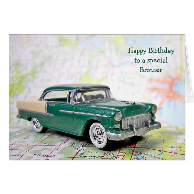 Retrobil för broder hälsningskort (Framsidan Horizontal)