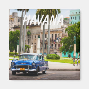 Retrobilar på Havanna-gatan Magnet