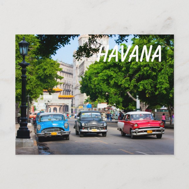 Retrobilar på Havanna-gatan Vykort (Framsida)