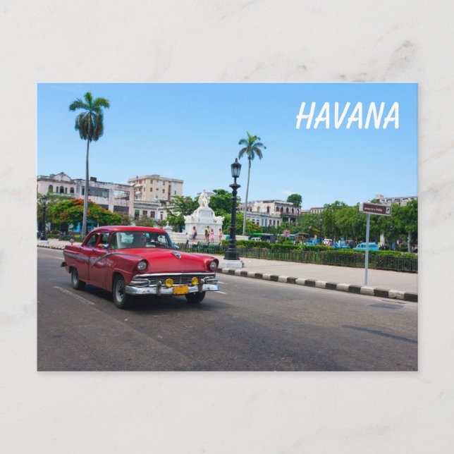 Retrobilar på Havanna-gatan Vykort (Framsida)