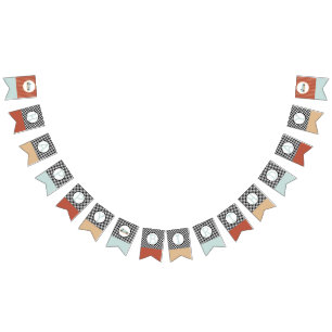 Retrobilstema som växer upp två Flaggor som snabbt