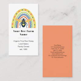 Retrobiodlare Apiary Organic Honungsbin Rainbow Visitkort