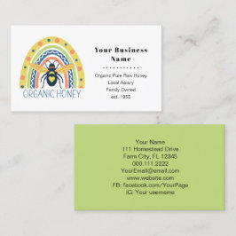 Retrobiodlare Apiary Organic Honungsbin Rainbow Visitkort