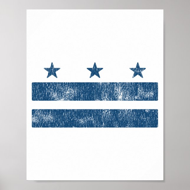 Retroblå Washington DC-flagga District Of Columbia Poster (Framsidan)