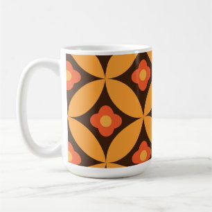 Retroblomma på mitten av seklets orange cirklar kaffemugg