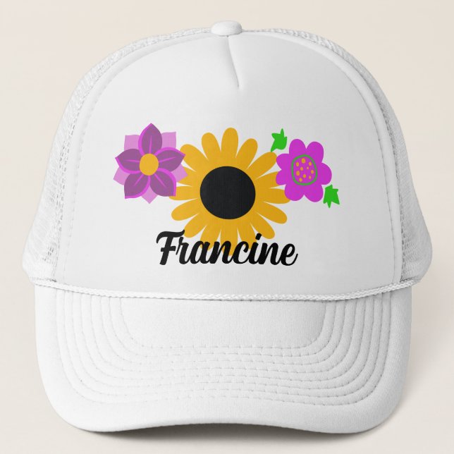 Retroblommor Anpassningsbara Keps (Framsida)