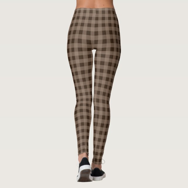 Retrobruna rutiga leggings (Baksida)