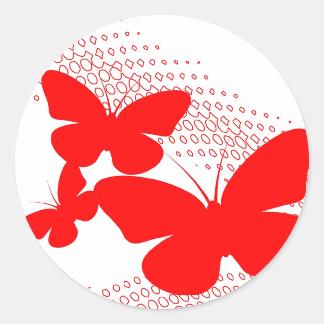 retrobutterflugor runt klistermärke (Framsida)
