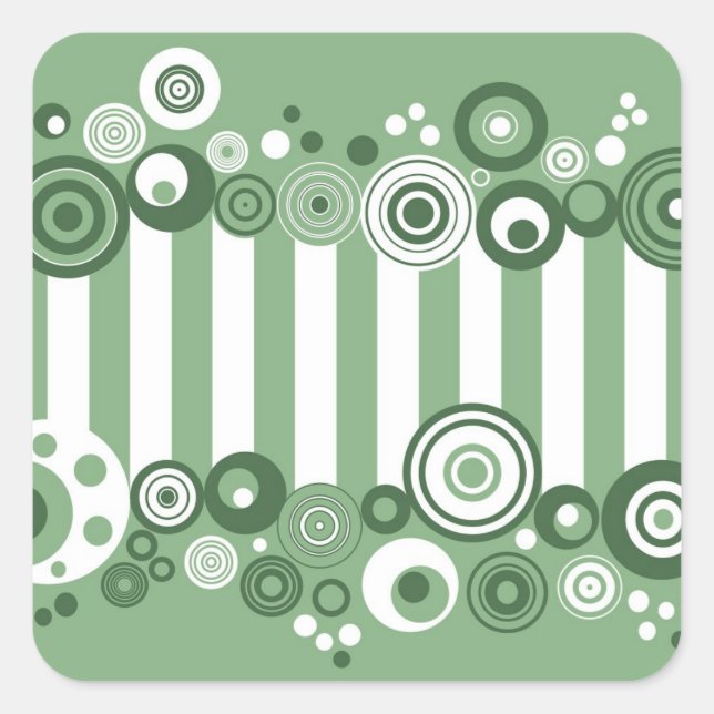 Retrocirklar Fyrkantigt Klistermärke (Framsida)