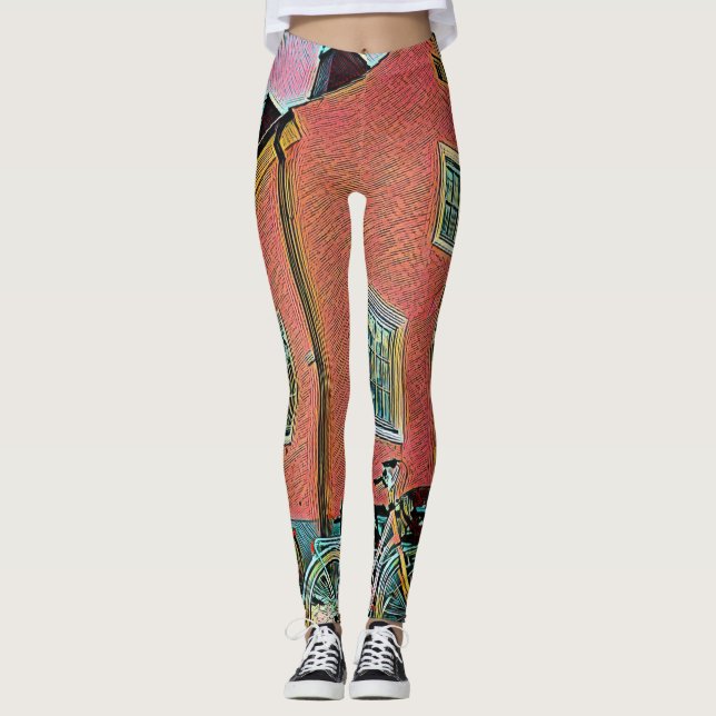 Retrocykla teckningar leggings (Framsida)