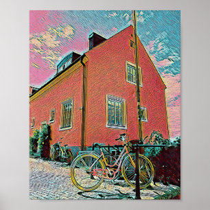 Retrocykla teckningar poster