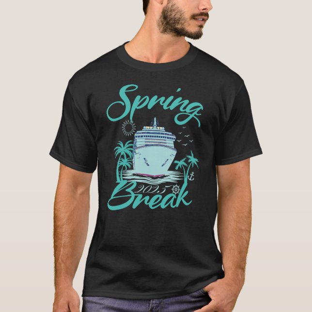 Retrodesign för kryssningsfartyg på vårlov 2025 t shirt (Framsida)