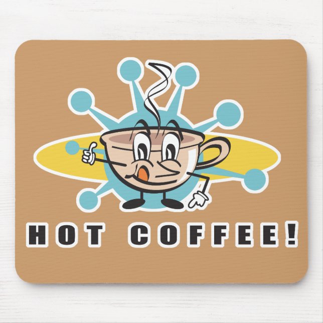 retrodesign för varmt kaffe musmatta (Framsidan)