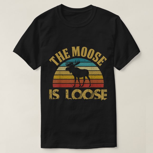 Retrodesign med Älg på Löst T Shirt (Design framsida)