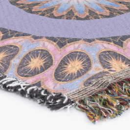 Retrodesign med Orange- och Lila-cirklar Filt