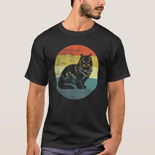 Retrodesign Ragamuffin Katt T Shirt (Framsida)
