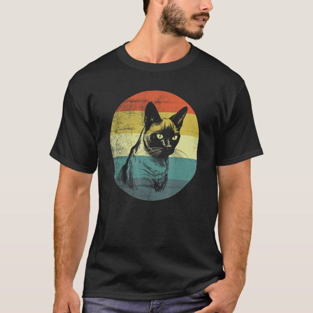 Retrodesign siamesisk katt t shirt (Framsida)