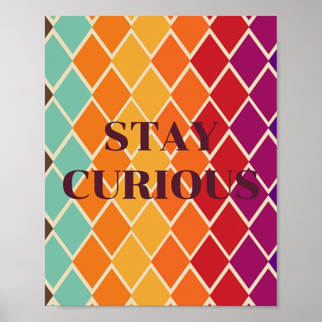 Retrodesign, STAY CURIOUS-affisch  Poster (Framsidan)