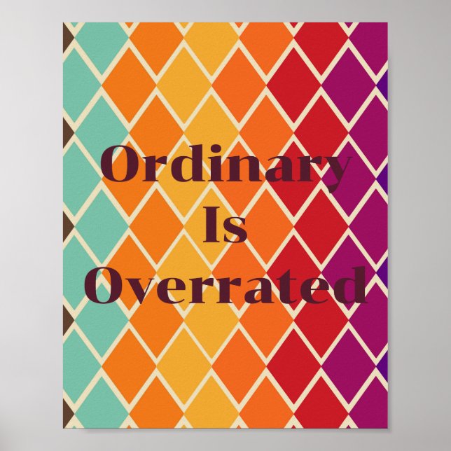 Retrodesign, Vanligt är inte värt någonting Affisc Poster (Framsidan)