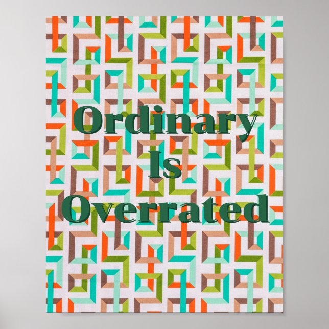 Retrodesign, Vanligt är inte värt någonting Affisc Poster (Framsidan)