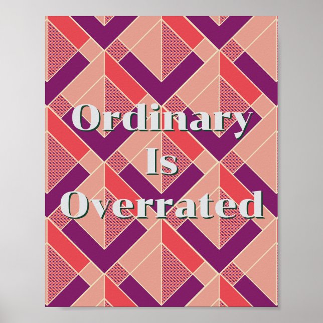 Retrodesign, Vanligt är inte värt någonting Affisc Poster (Framsidan)