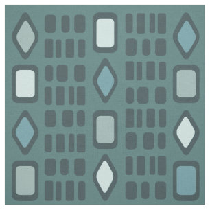 Retrodiamanter Rektanglar Teal Tyg