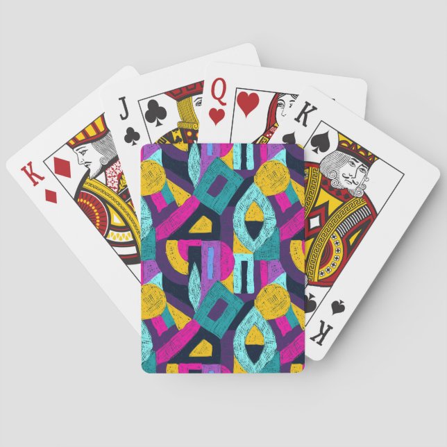 Retrodockor: geometrisk popkonst. casinokort (Baksidan)