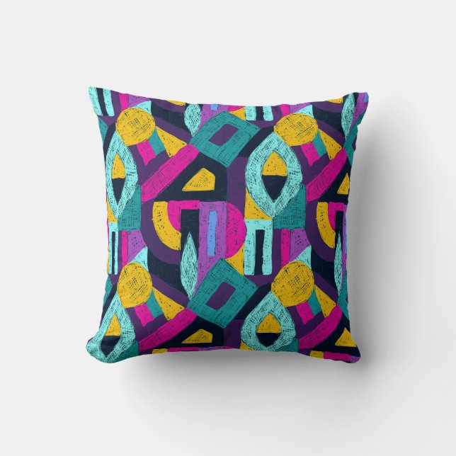 Retrodockor: geometrisk popkonst. kudde (Framsida)