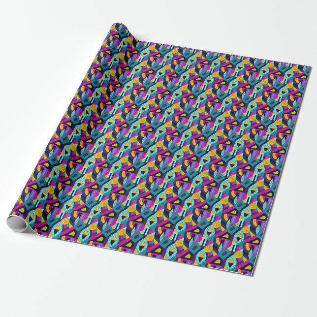 Retrodockor: geometrisk popkonst. presentpapper (Utrullad)
