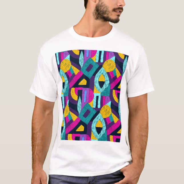Retrodockor: geometrisk popkonst. t shirt (Framsida)