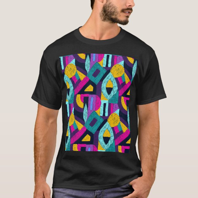 Retrodockor: geometrisk popkonst. t shirt (Framsida)
