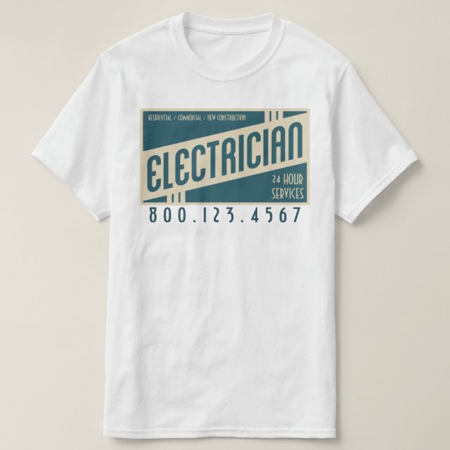 retroelektriker t shirt (Design framsida)